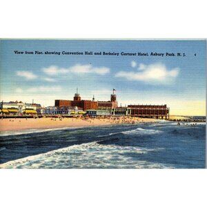 Postcard, Vintage, Asbury Park, NJ, Berkley Cartaraet Hotel, PC09